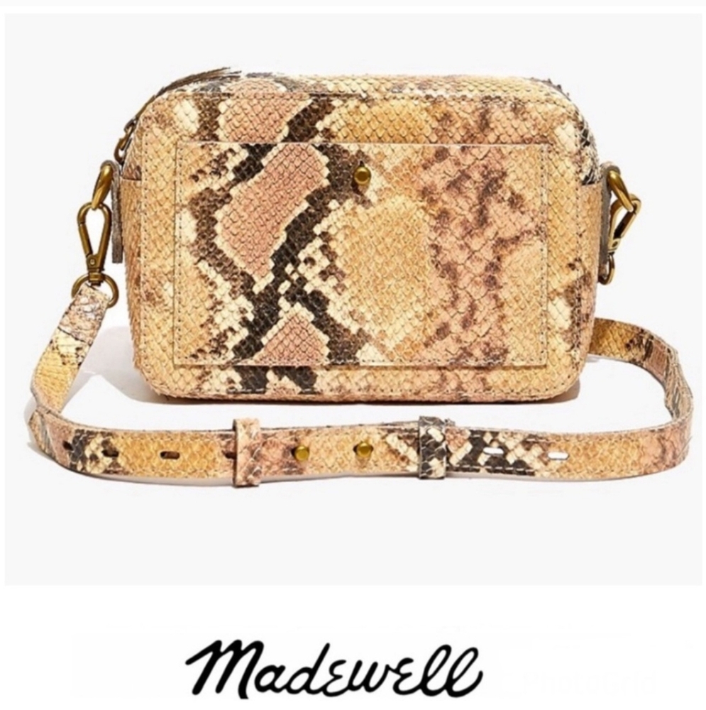 Madewell - The Transport Camera Snake Print Leather Crossbody Shoulder Bag